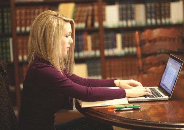 Student on laptop